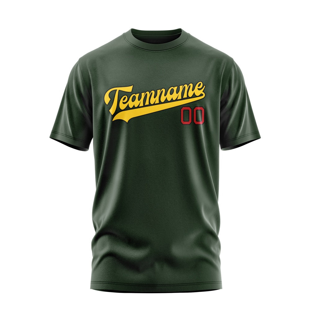 Custom Dark Green Gold T-Shirt