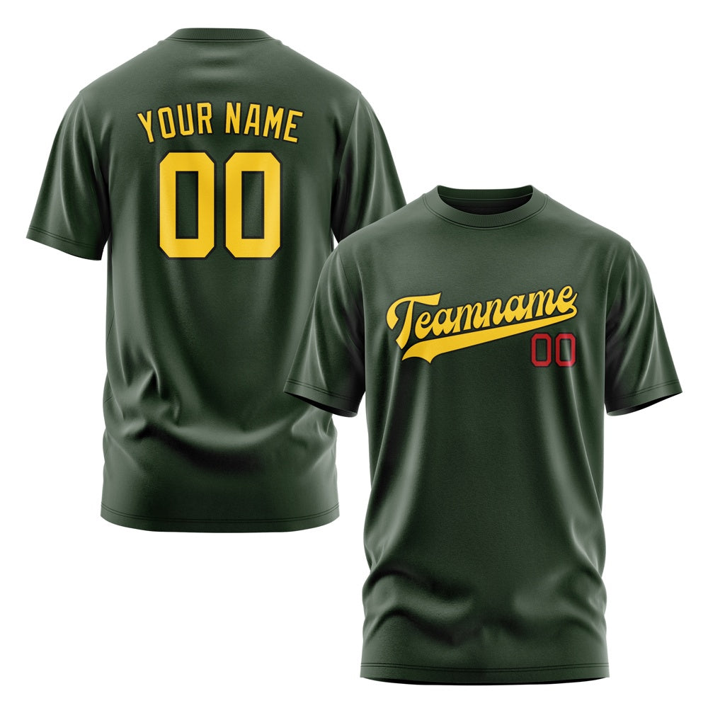 Custom Dark Green Gold T-Shirt