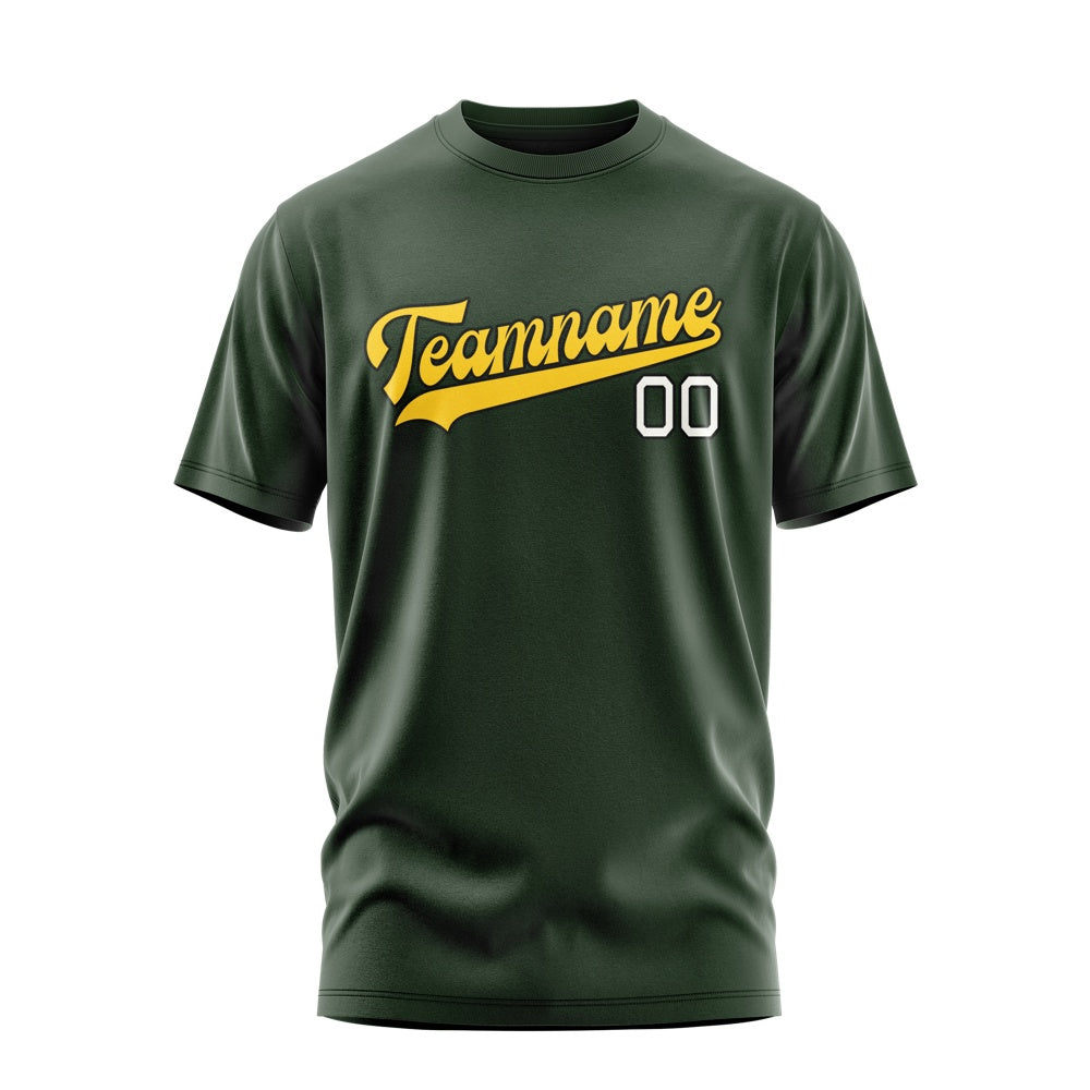 Custom Dark Green Gold T-Shirt