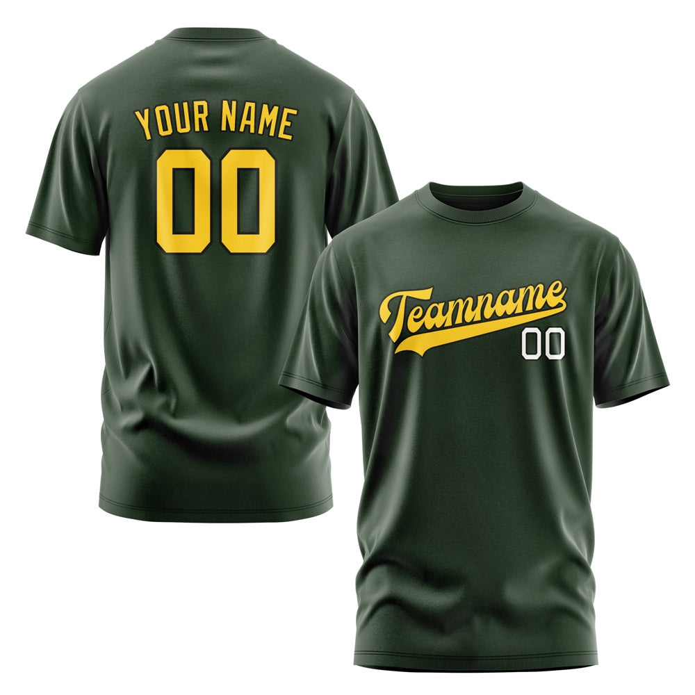 Custom Dark Green Gold T-Shirt