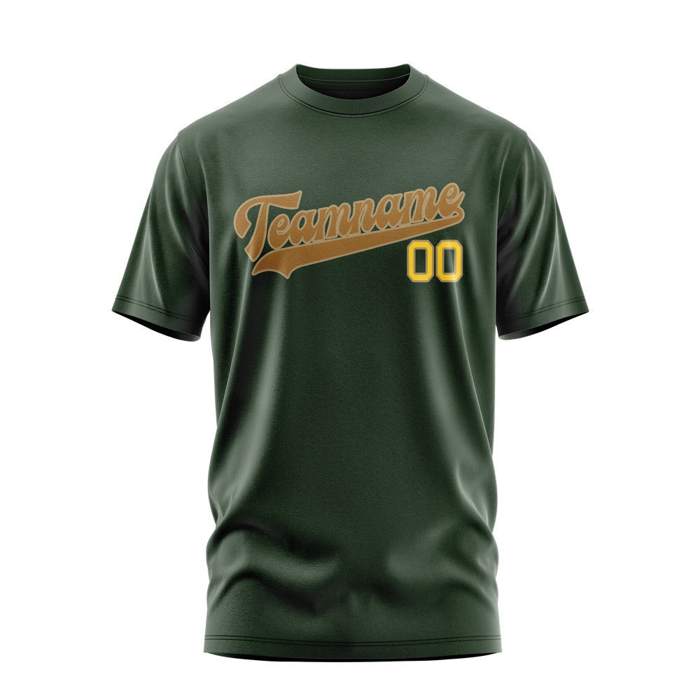 Custom Dark Green Khaki T-Shirt