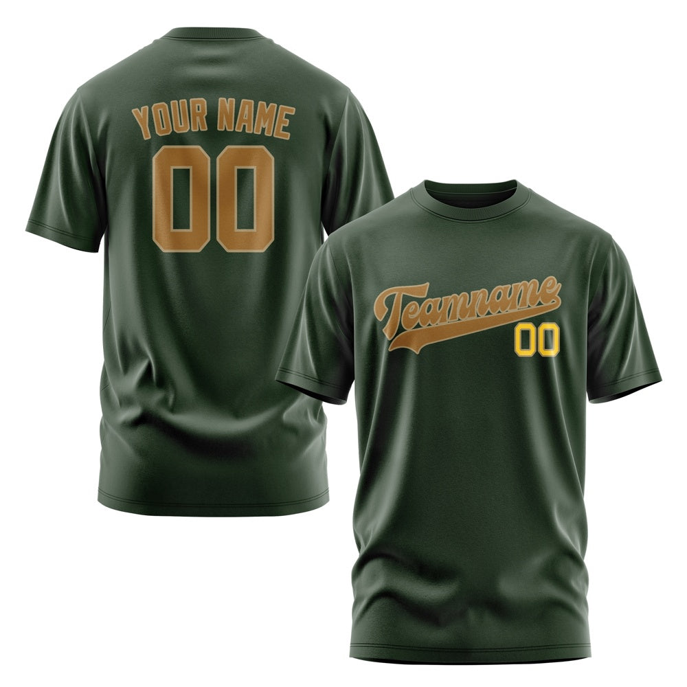 Custom Dark Green Khaki T-Shirt