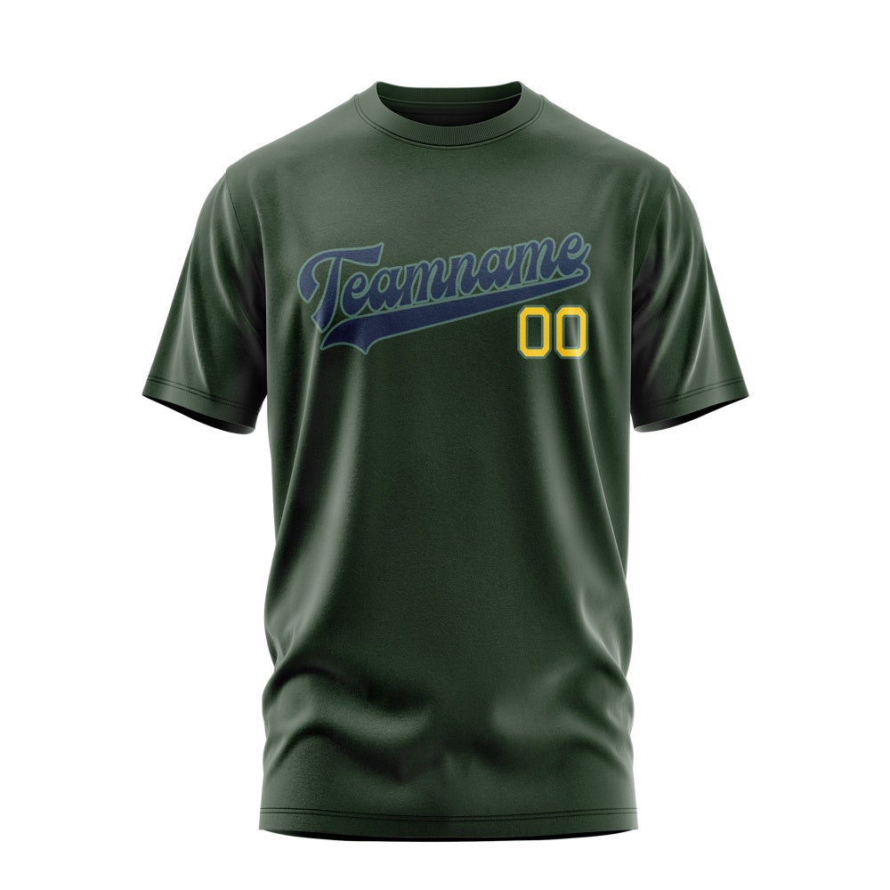 Custom Dark Green Blue T-Shirt