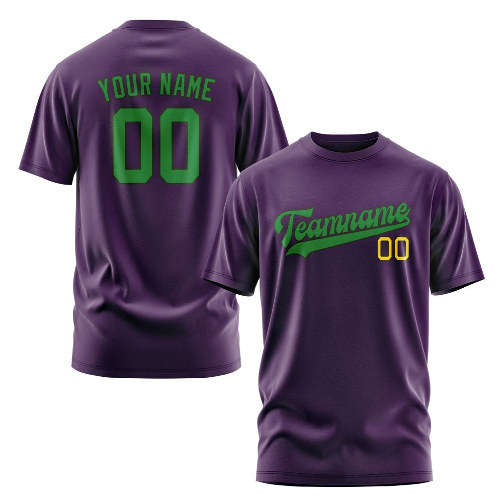 Custom Purple Emerald Green T-Shirt