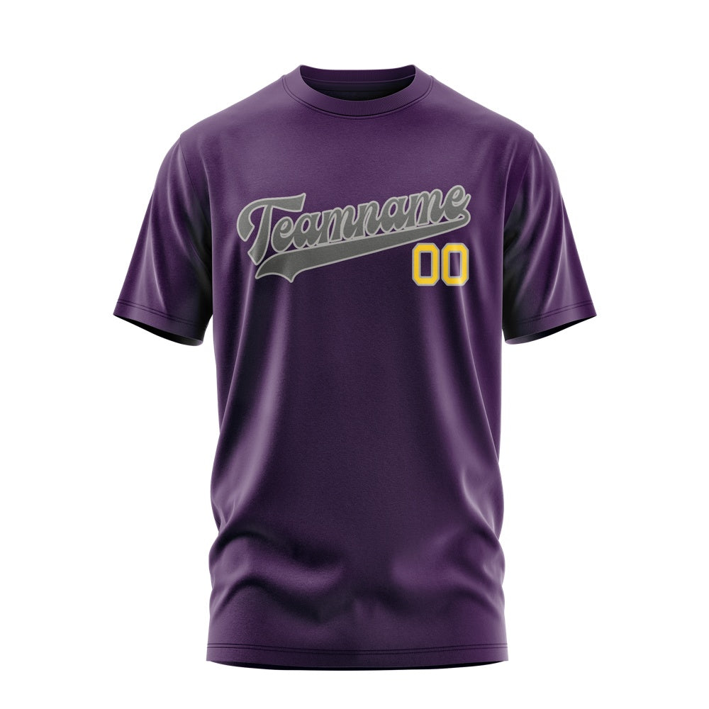 Custom Purple Dark Grey T-Shirt