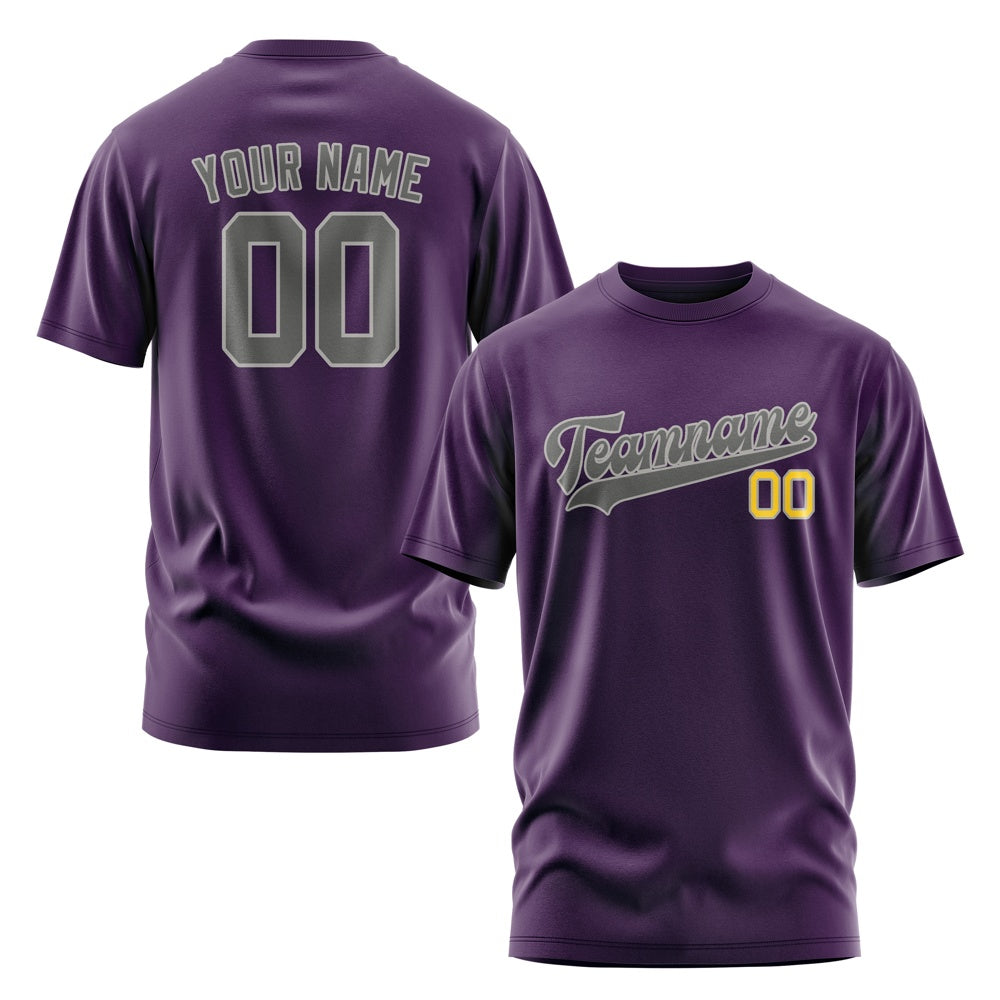 Custom Purple Dark Grey T-Shirt