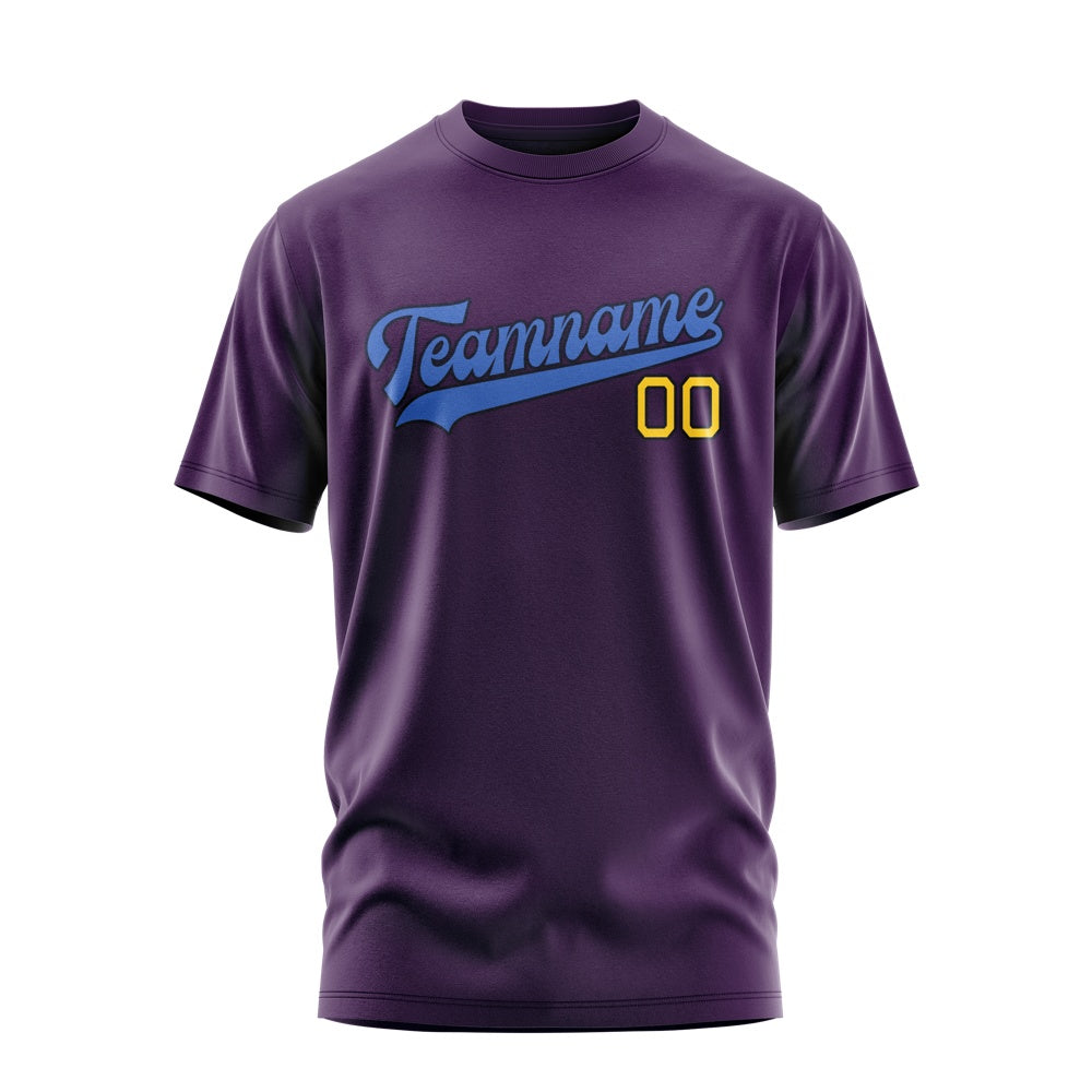 Custom Purple Sky Blue T-Shirt