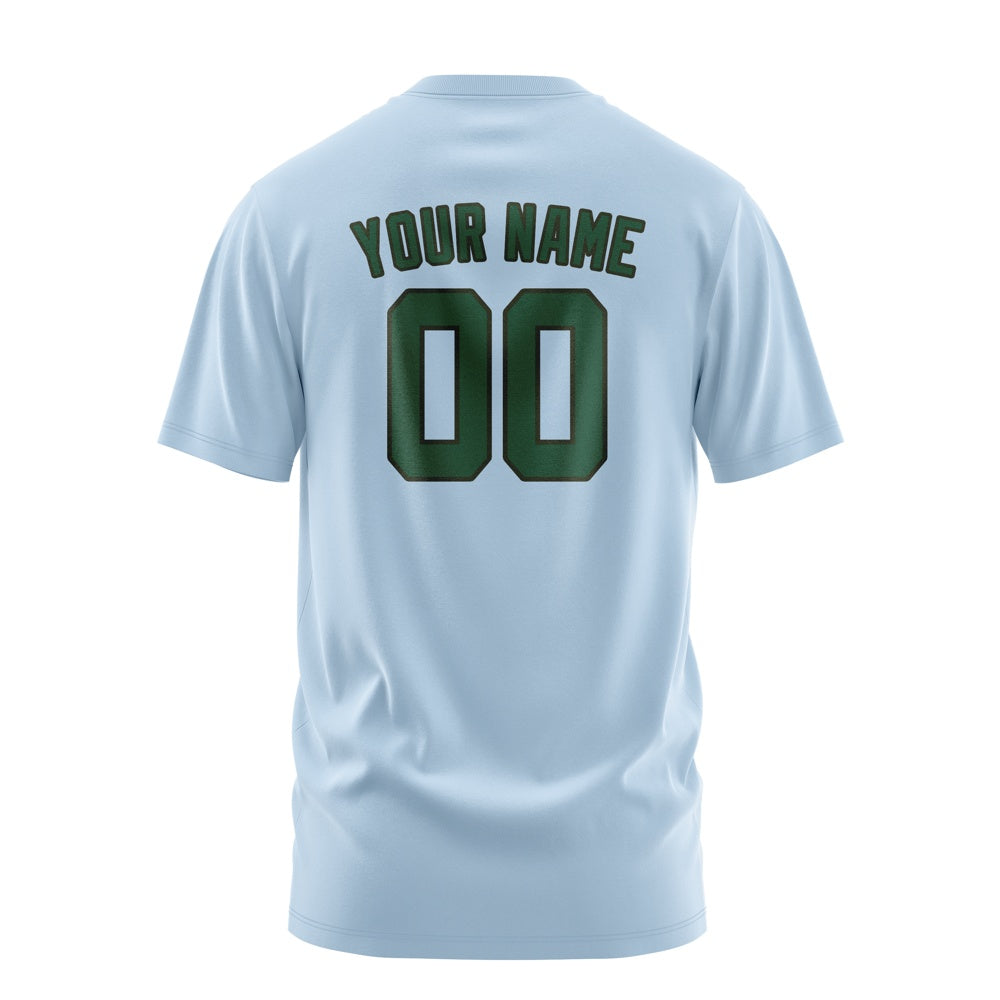 Custom Light Blue Green T-Shirt