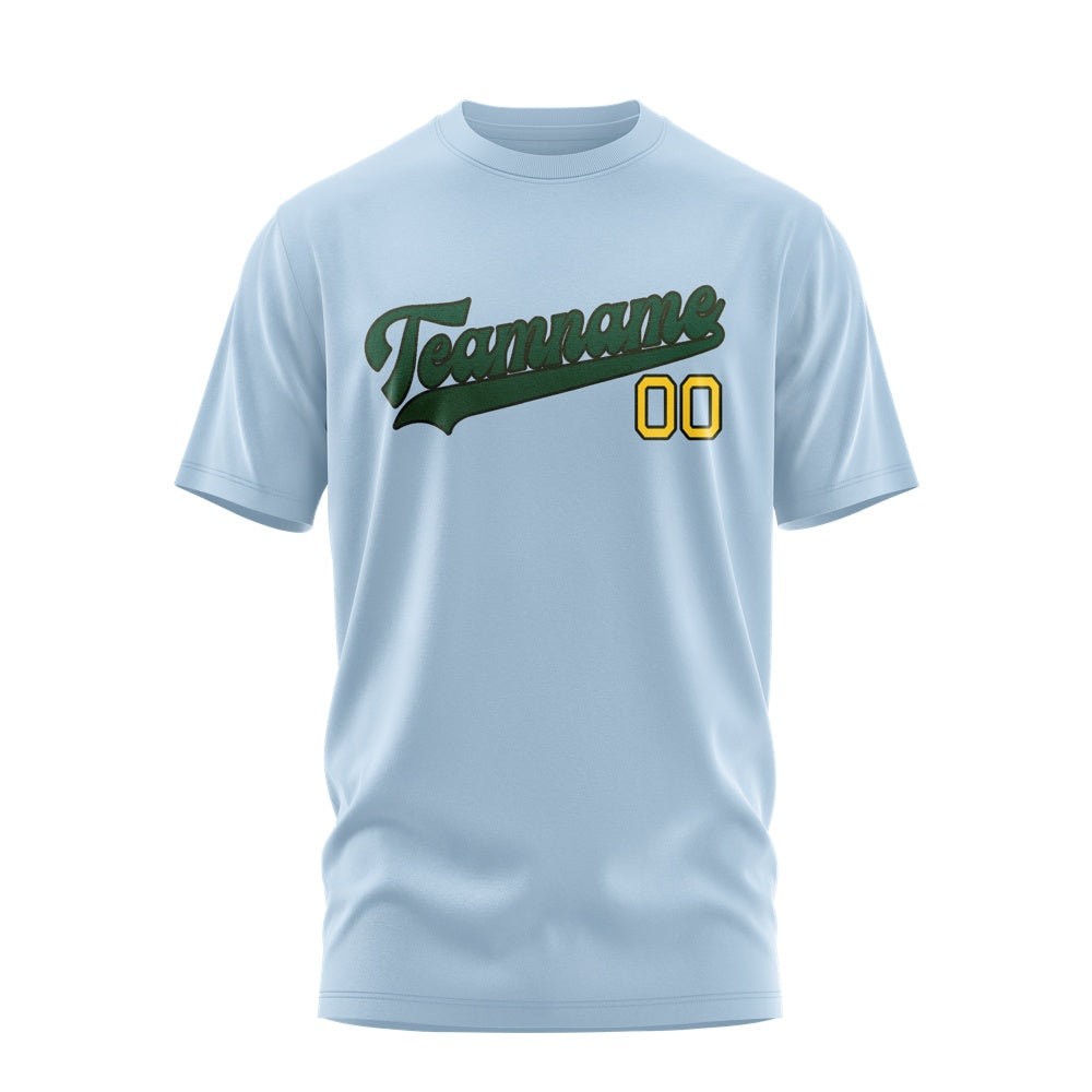 Custom Light Blue Green T-Shirt