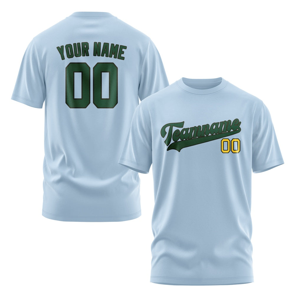 Custom Light Blue Green T-Shirt