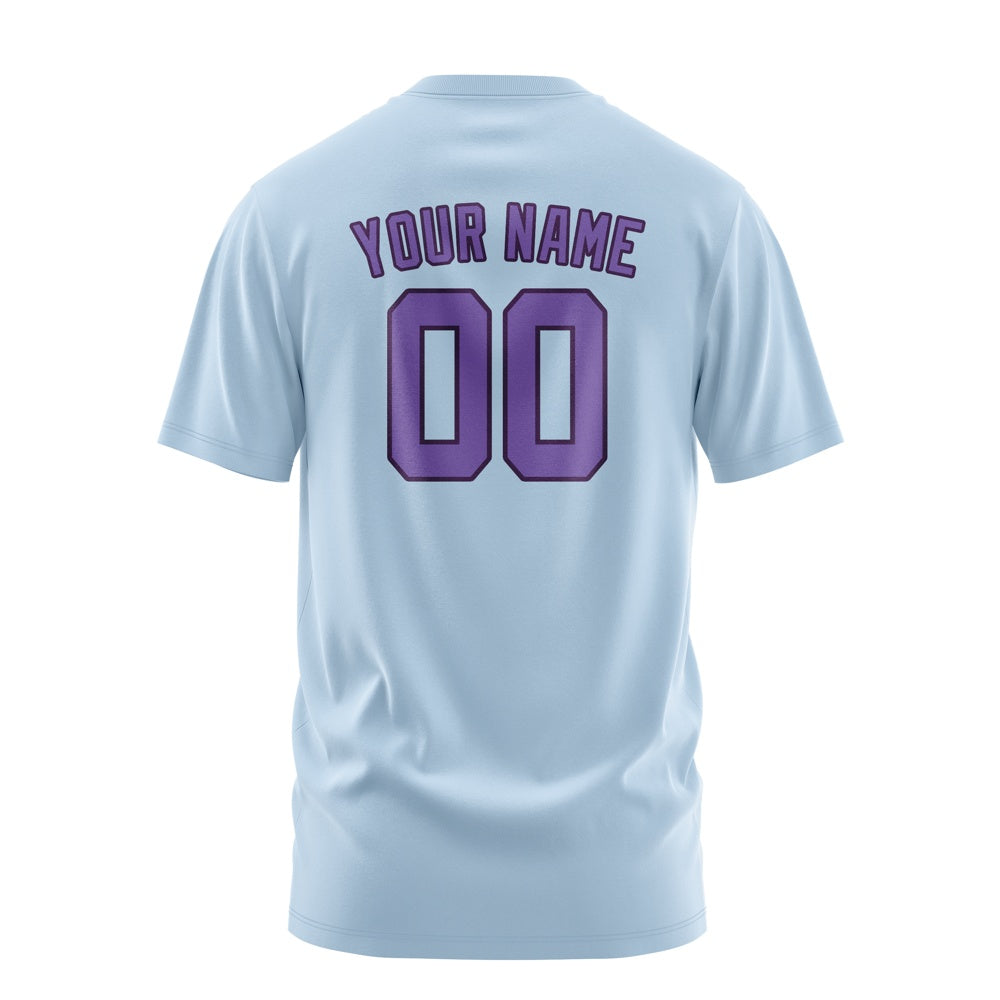 Custom Light Blue Light Purple T-Shirt