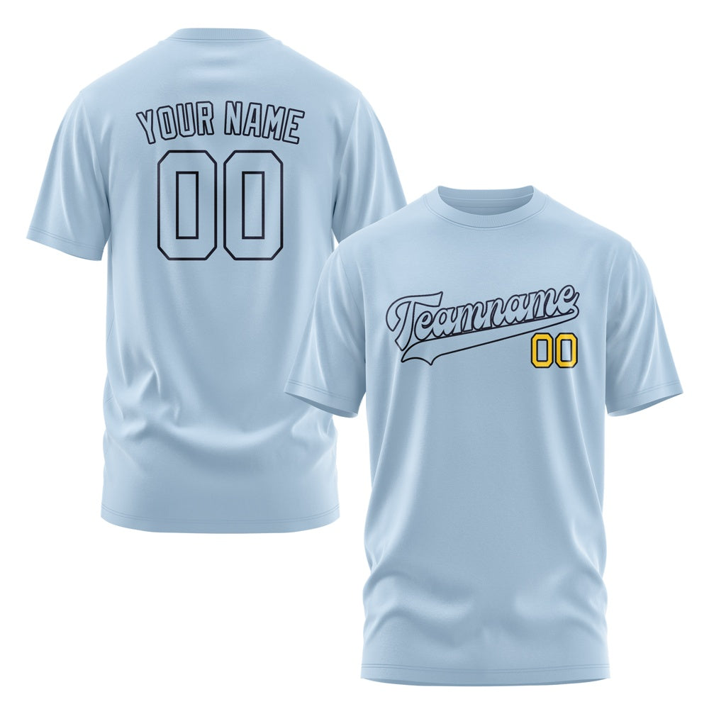 Custom Light Blue Light Blue T-Shirt