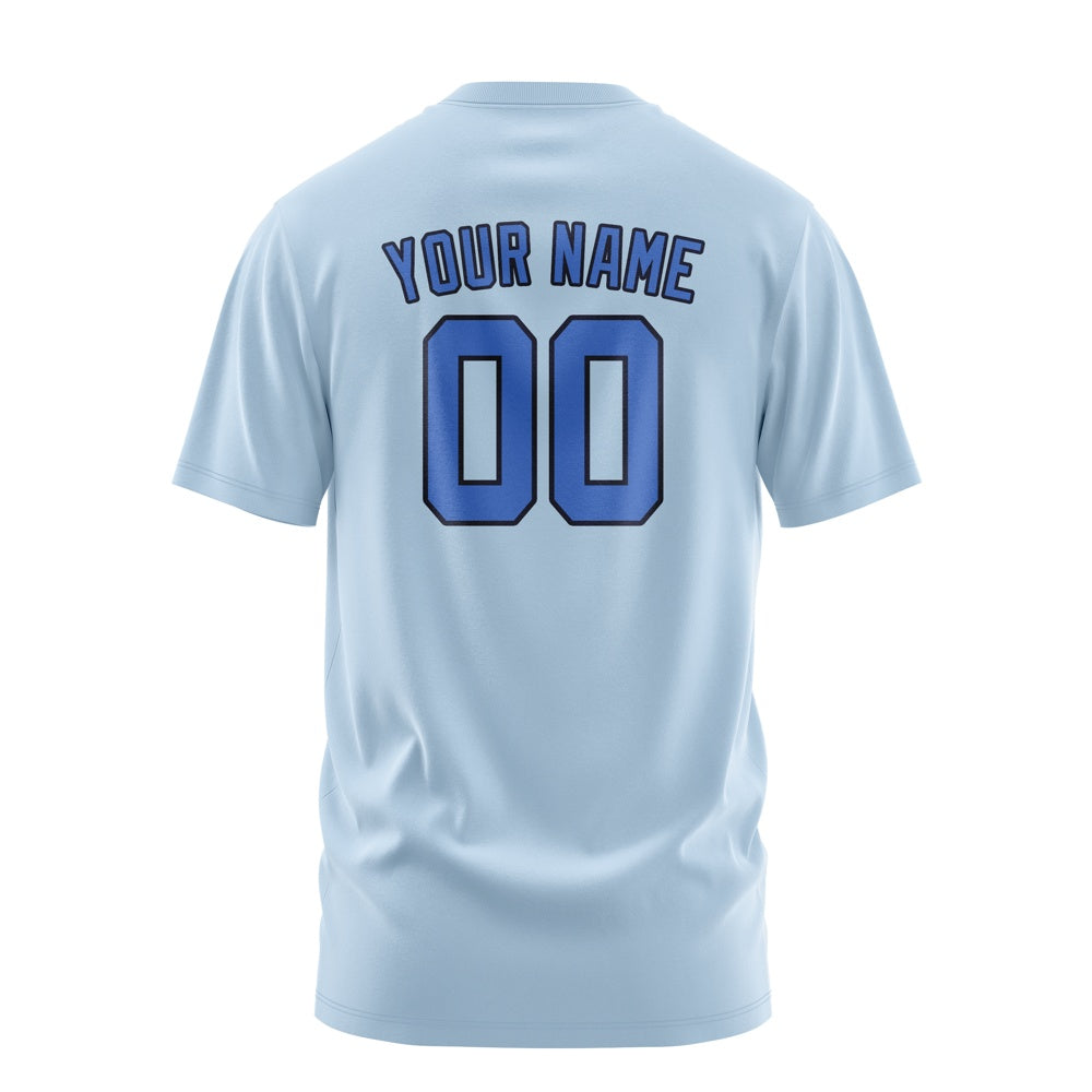 Custom Light Blue Sky Blue T-Shirt