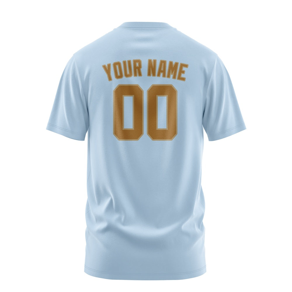 Custom Light Blue Khaki T-Shirt