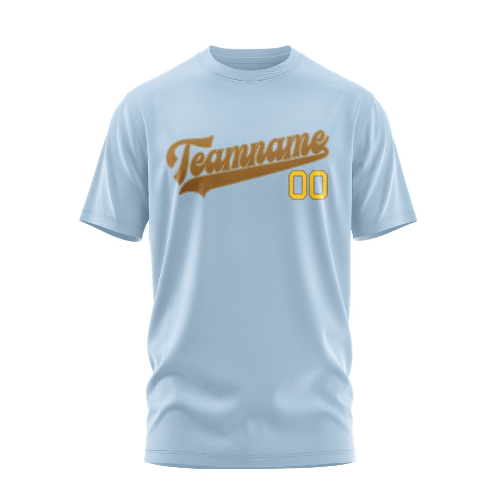 Custom Light Blue Khaki T-Shirt