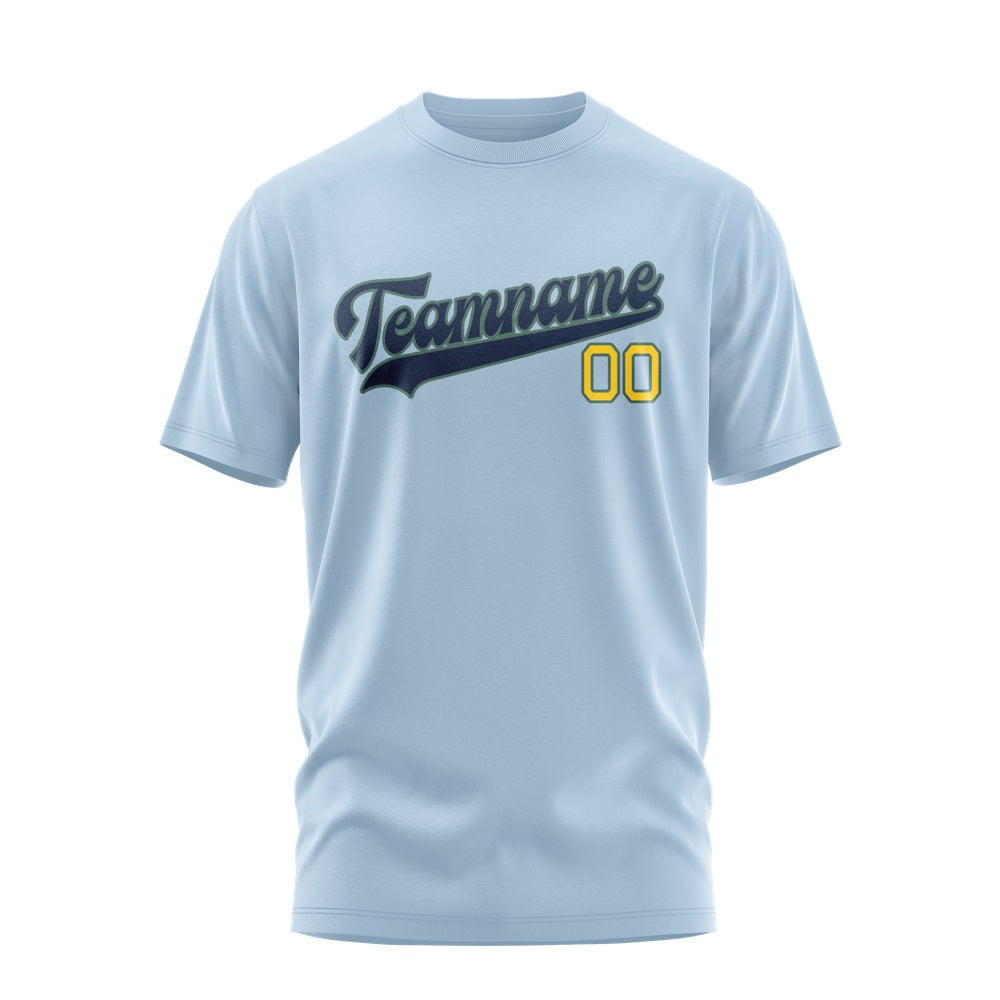Custom Light Blue Blue T-Shirt