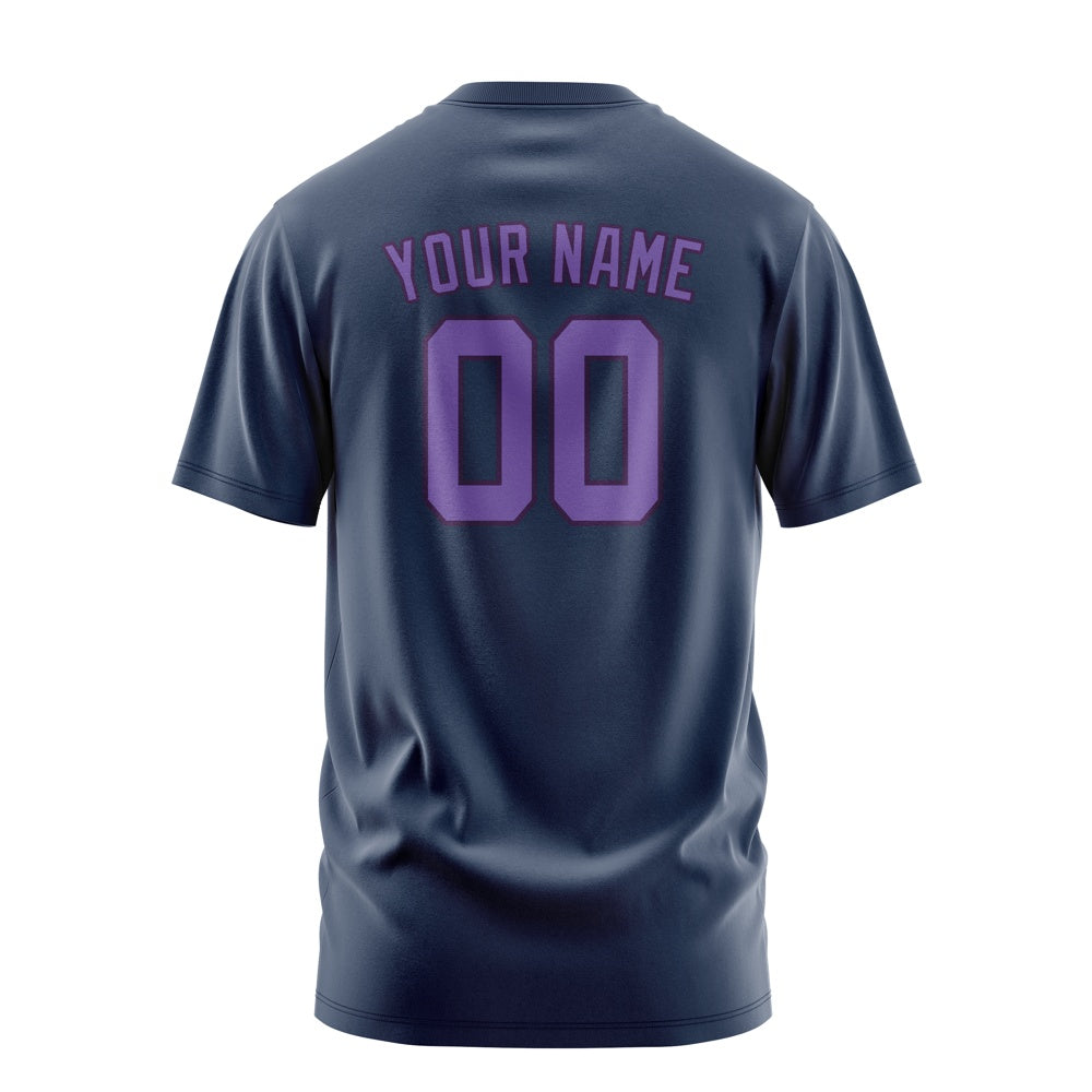 Custom Blue Light Purple T-Shirt