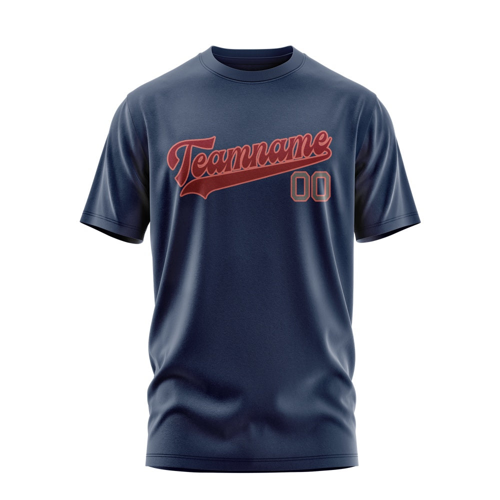 Custom Blue Crimson Red T-Shirt