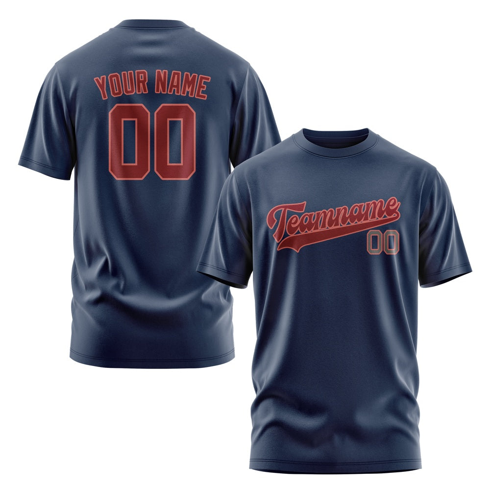 Custom Blue Crimson Red T-Shirt