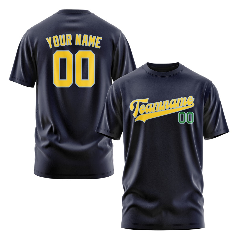 Custom Navy Gold T-Shirt