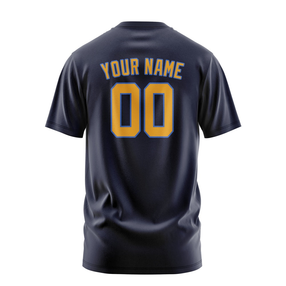 Custom Navy Yellow T-Shirt