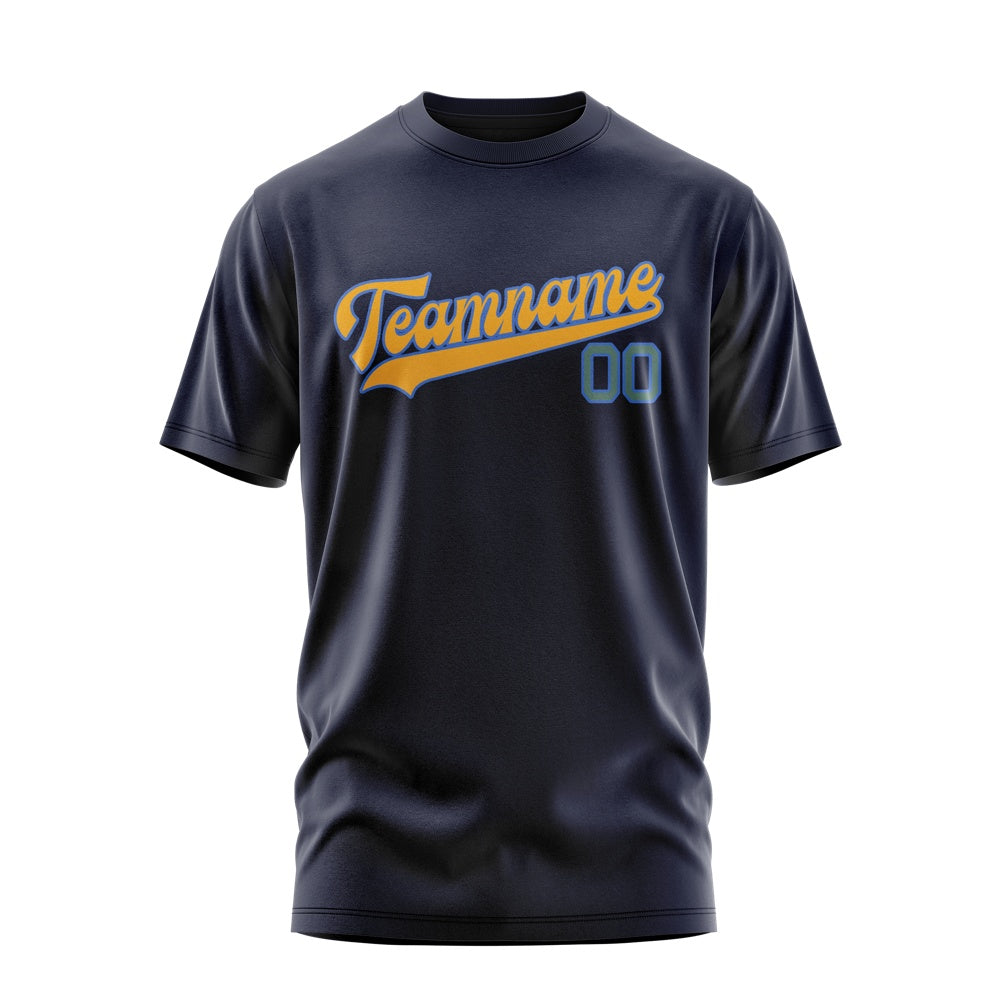 Custom Navy Yellow T-Shirt