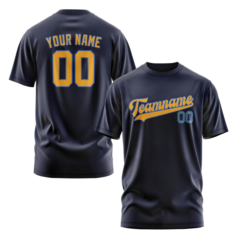 Custom Navy Yellow T-Shirt
