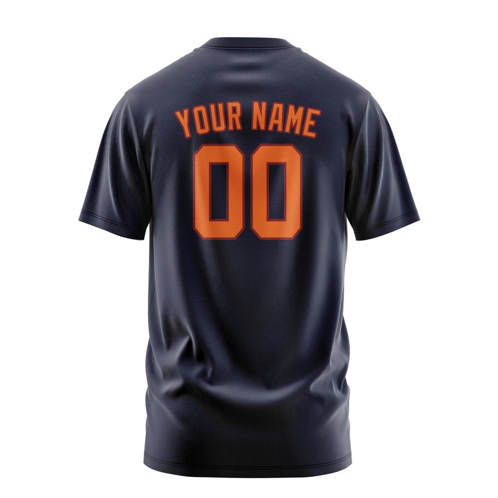 Custom Navy Orange T-Shirt
