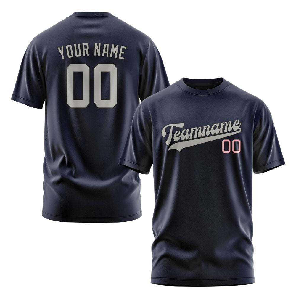 Custom Navy Gray T-Shirt