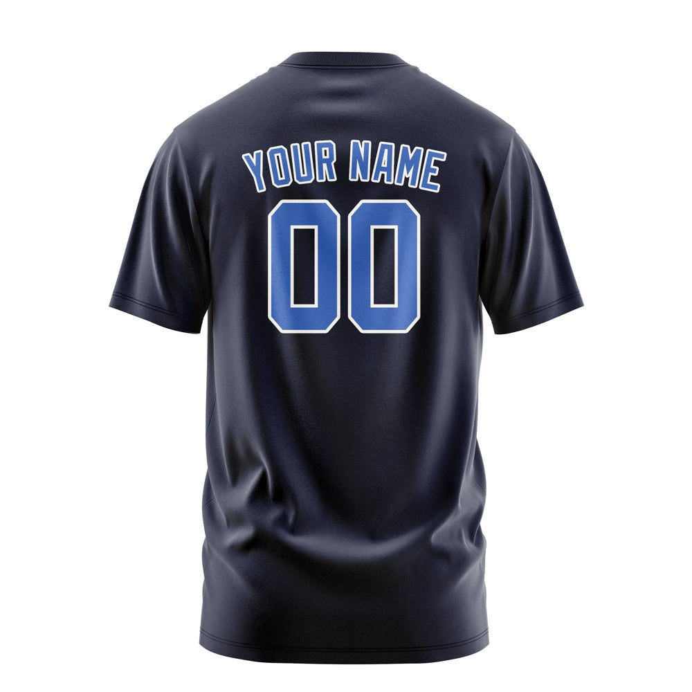 Custom Navy Sky Blue T-Shirt