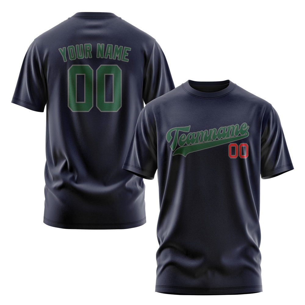 Custom Navy Green T-Shirt