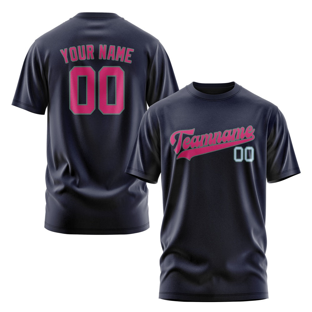 Custom Navy Pink T-Shirt