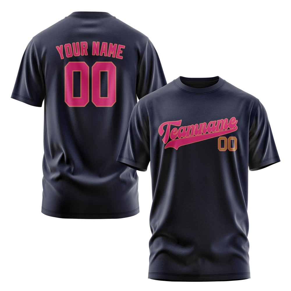 Custom Navy Pink T-Shirt