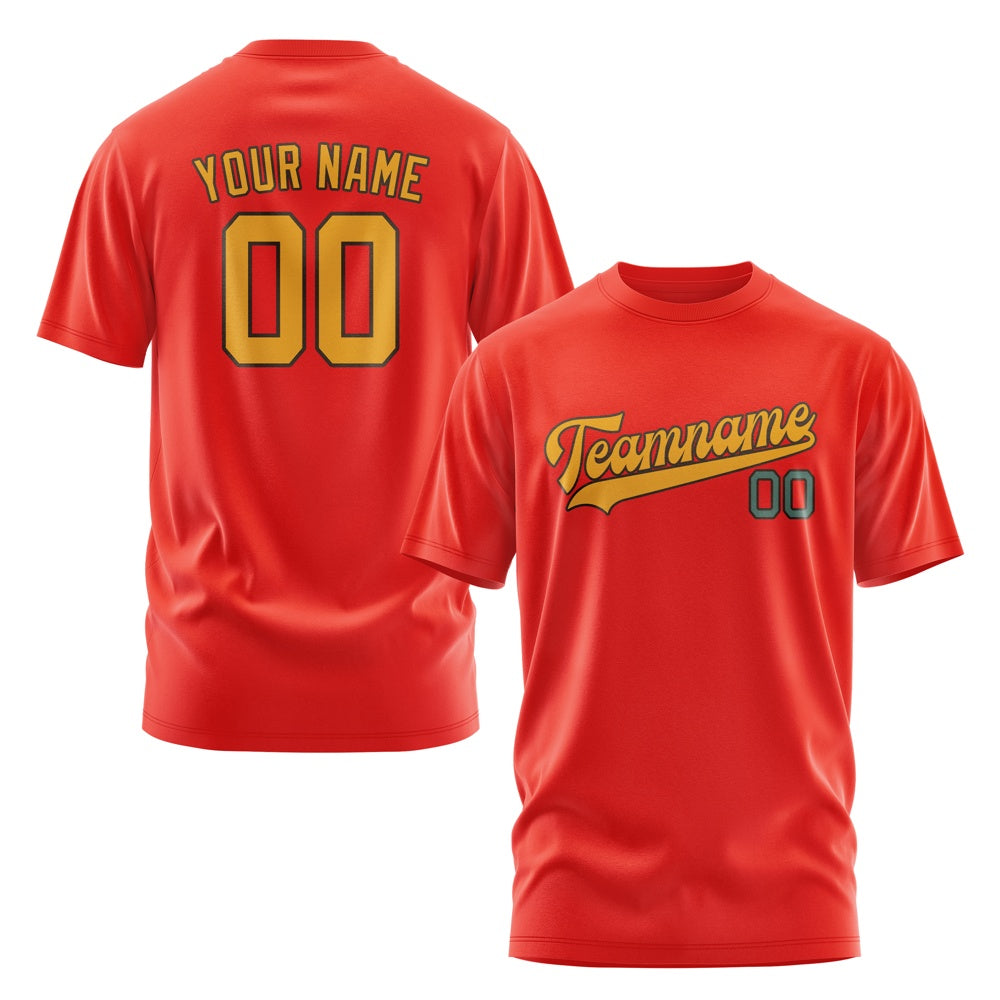 Custom Orange Red Yellow T-Shirt