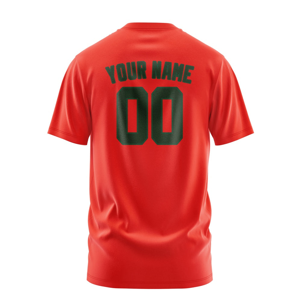 Custom Orange Red Dark Green T-Shirt