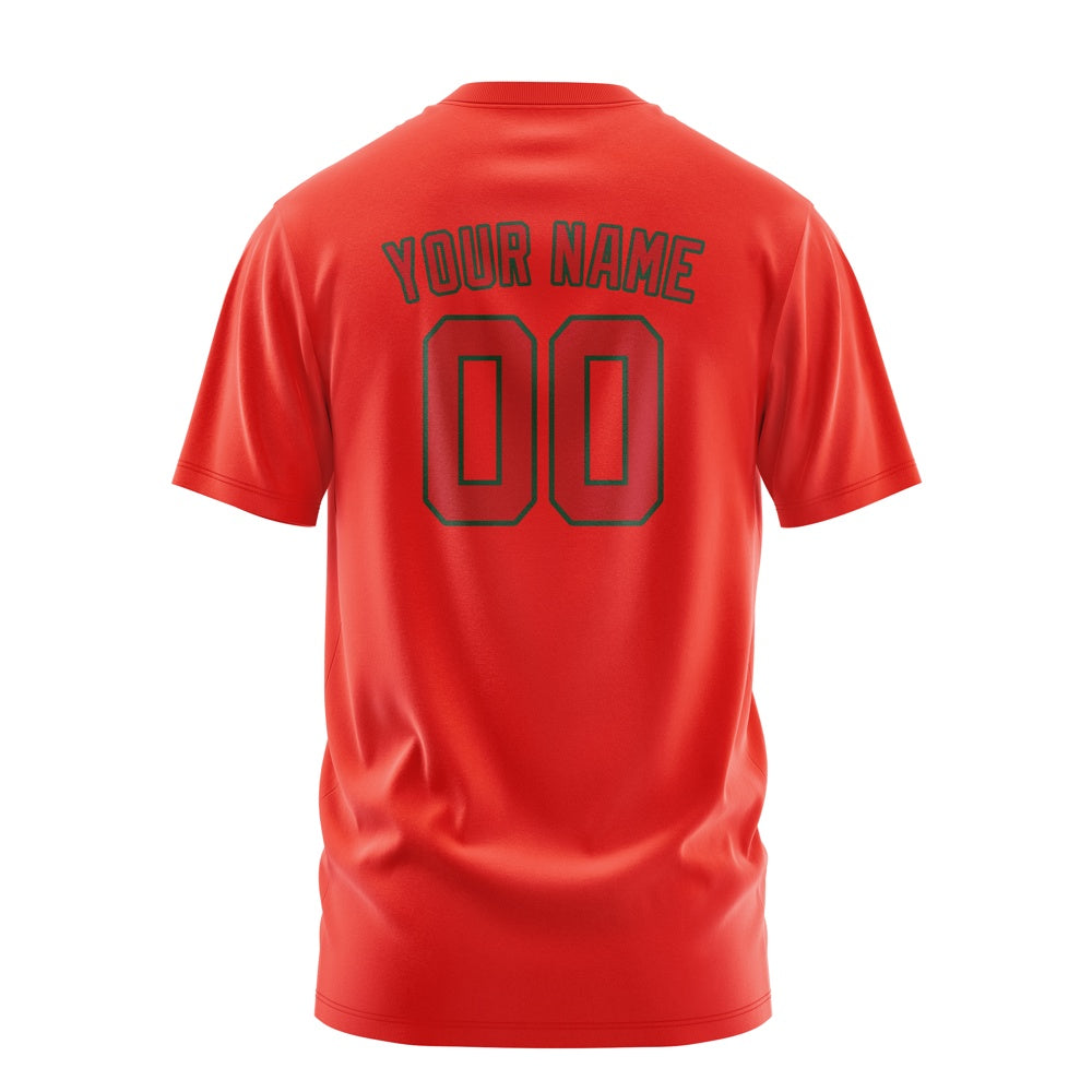 Custom Orange Red Red T-Shirt