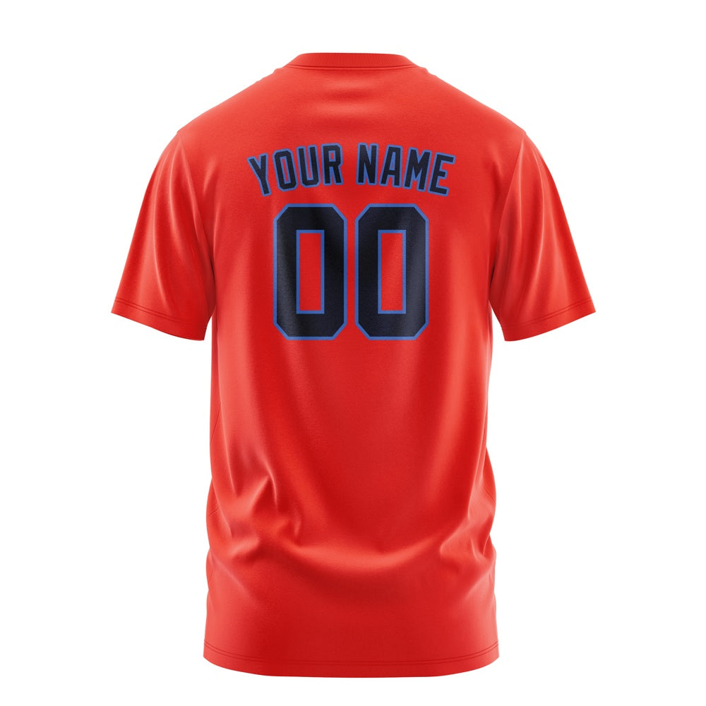 Custom Orange Red Navy T-Shirt