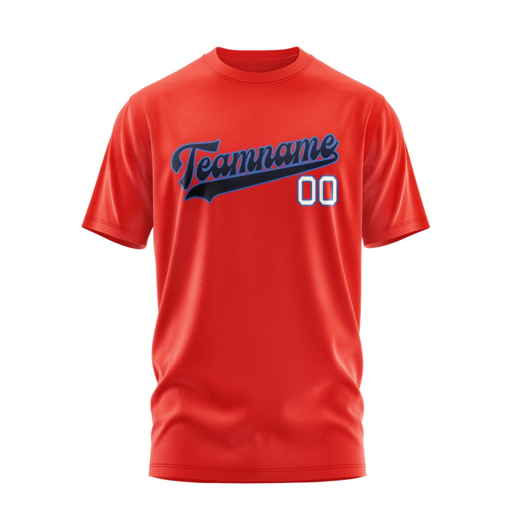 Custom Orange Red Navy T-Shirt