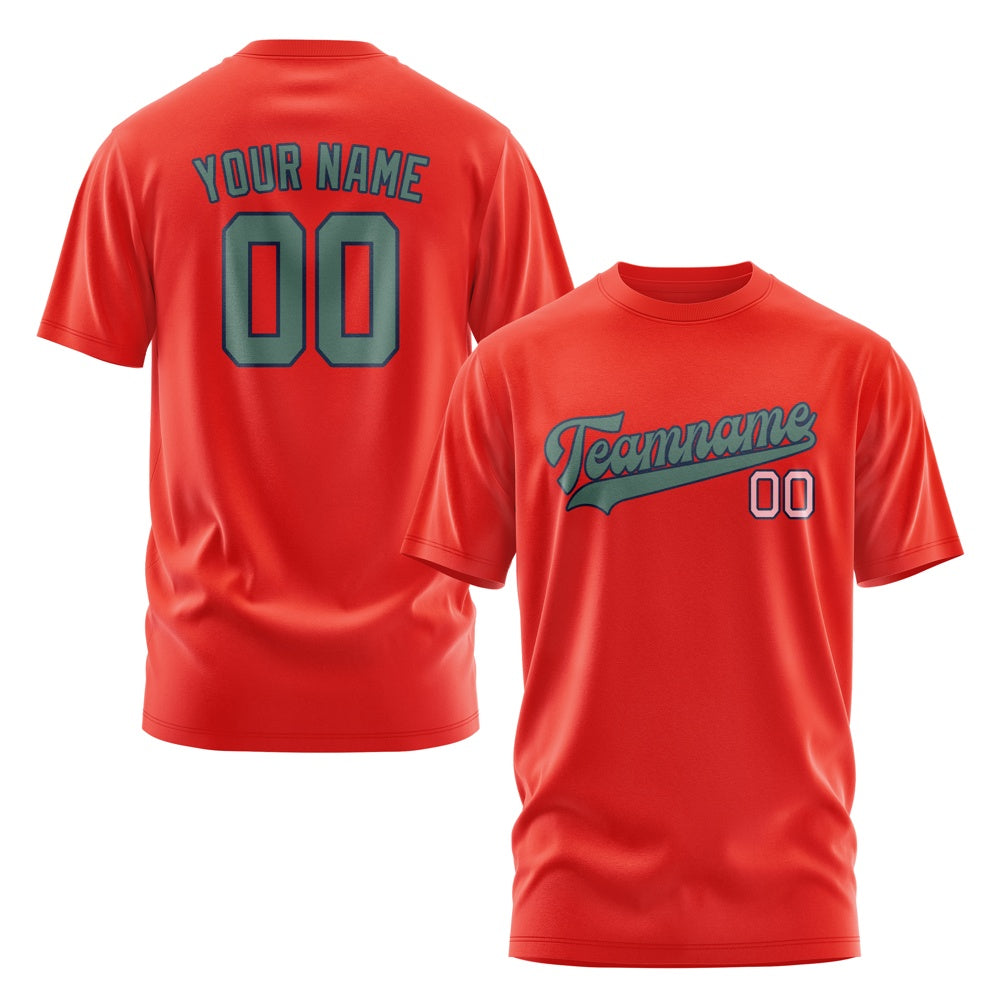 Custom Orange Red Blue Green T-Shirt