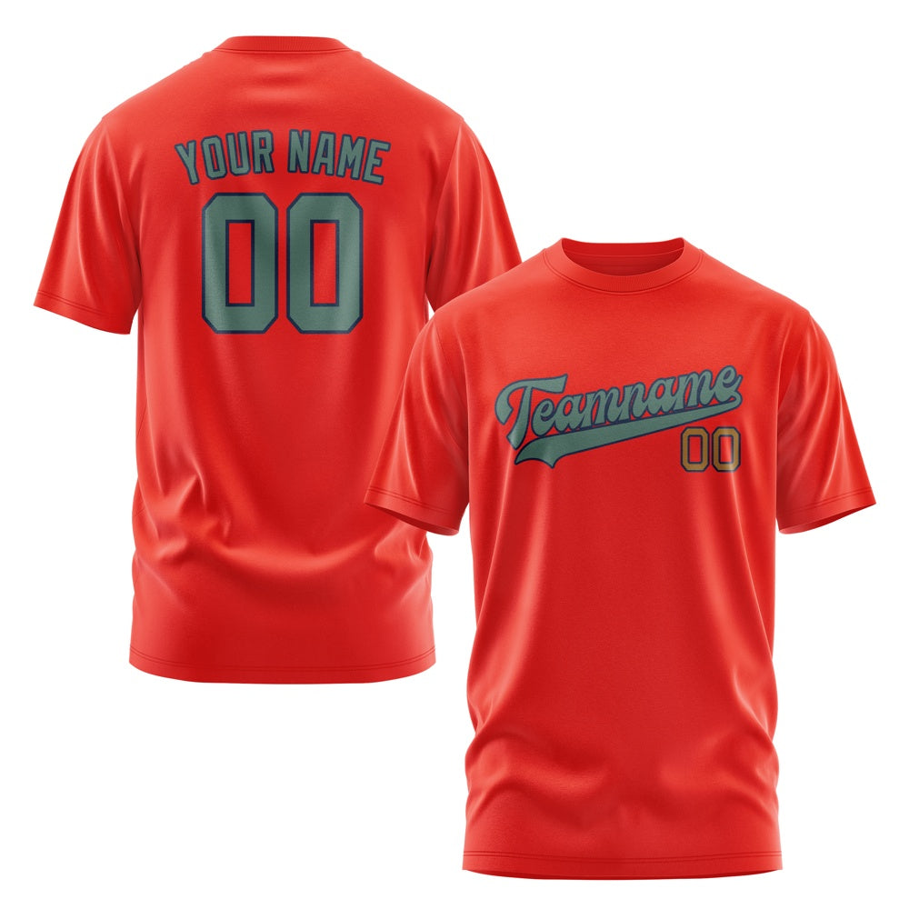 Custom Orange Red Blue Green T-Shirt