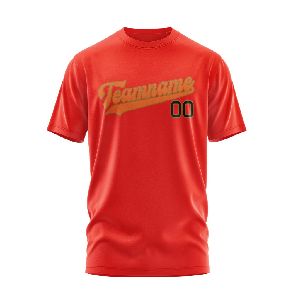 Custom Orange Red Orange T-Shirt
