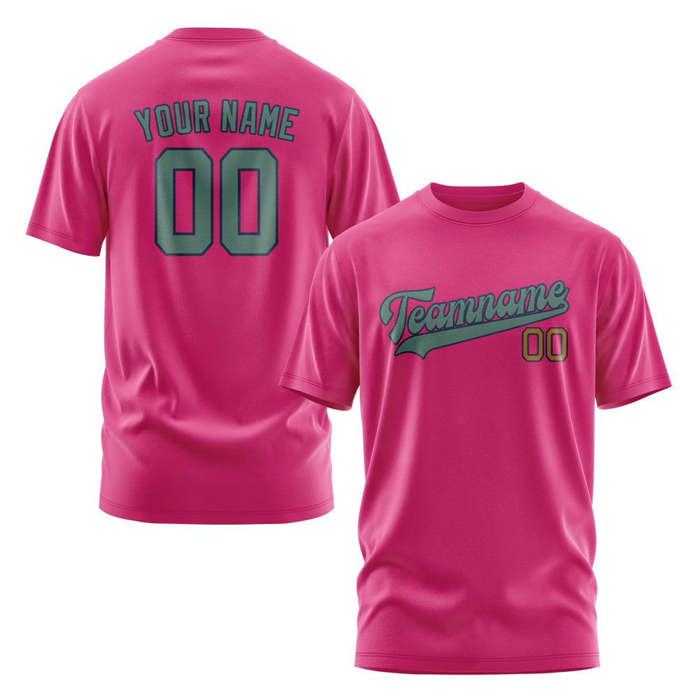Custom Pink Blue Green T-Shirt