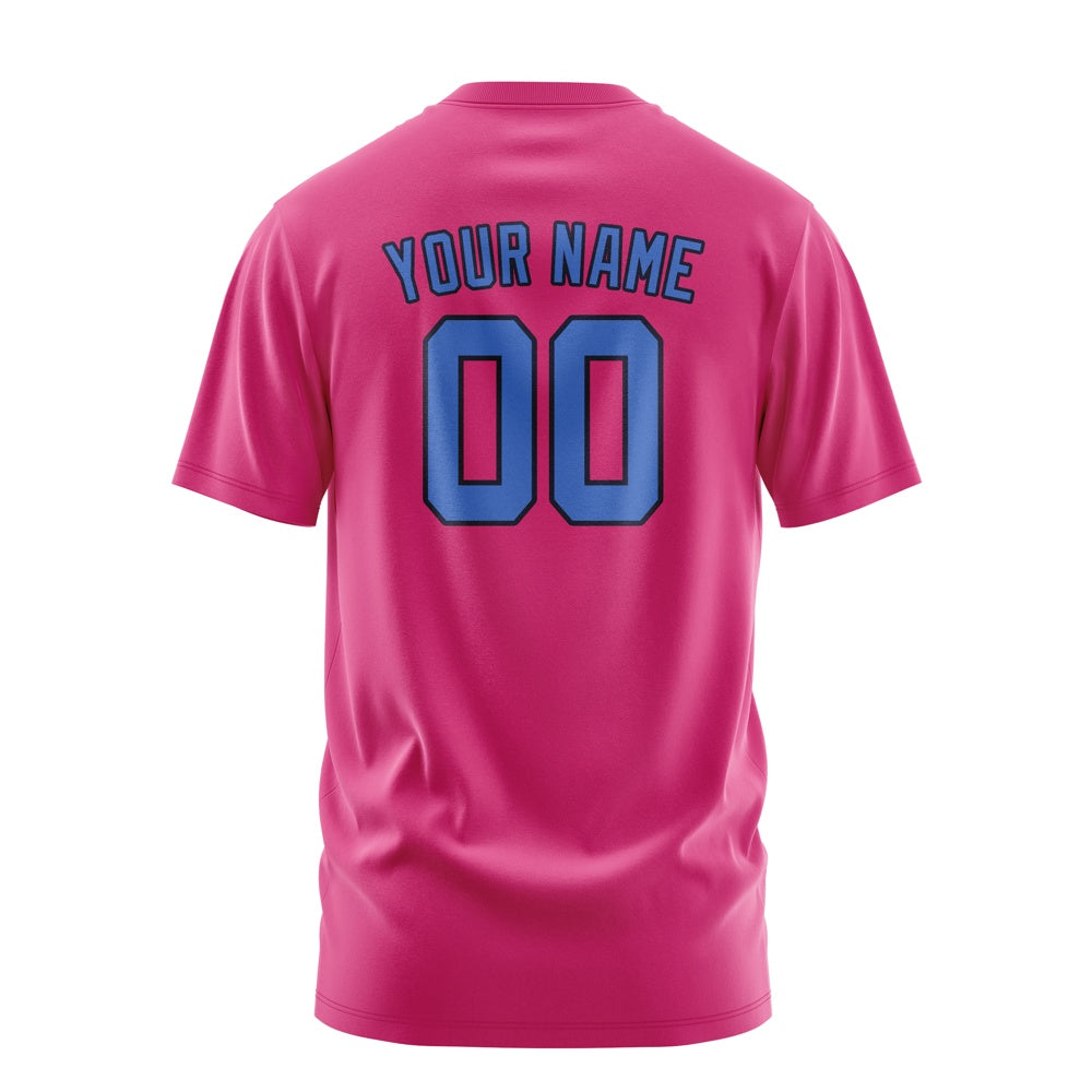 Custom Pink Sky Blue T-Shirt