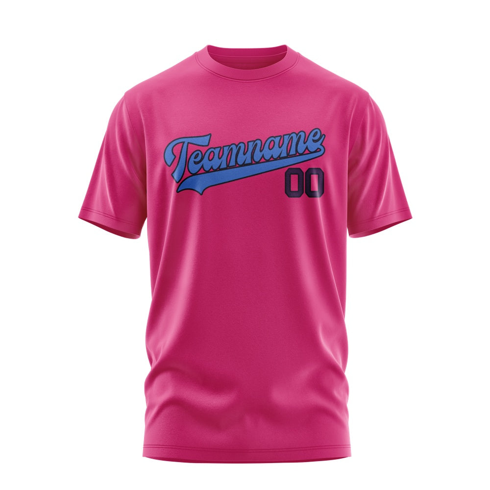 Custom Pink Sky Blue T-Shirt