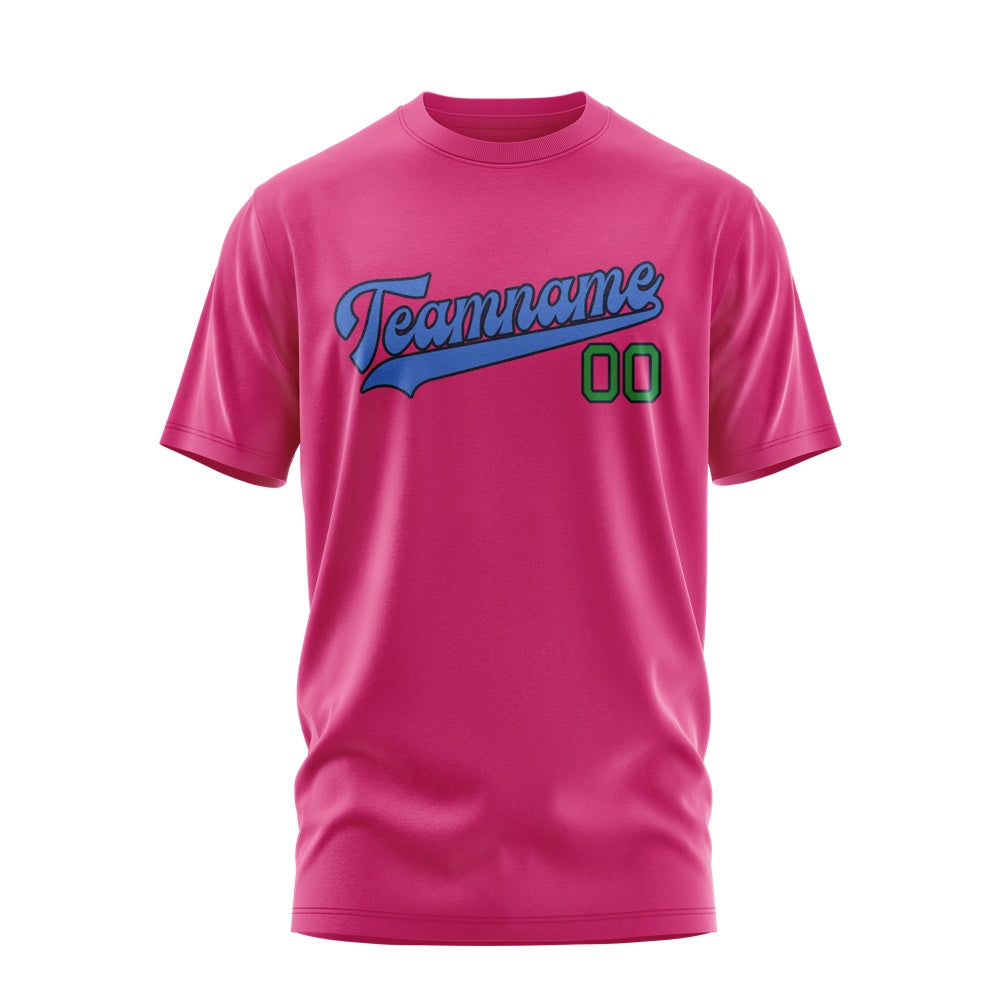 Custom Pink Sky Blue T-Shirt