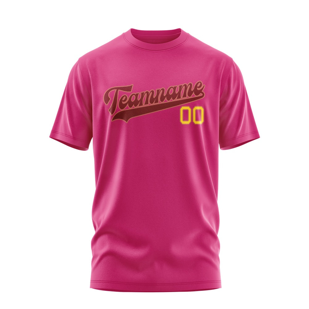 Custom Pink Crimson Red T-Shirt