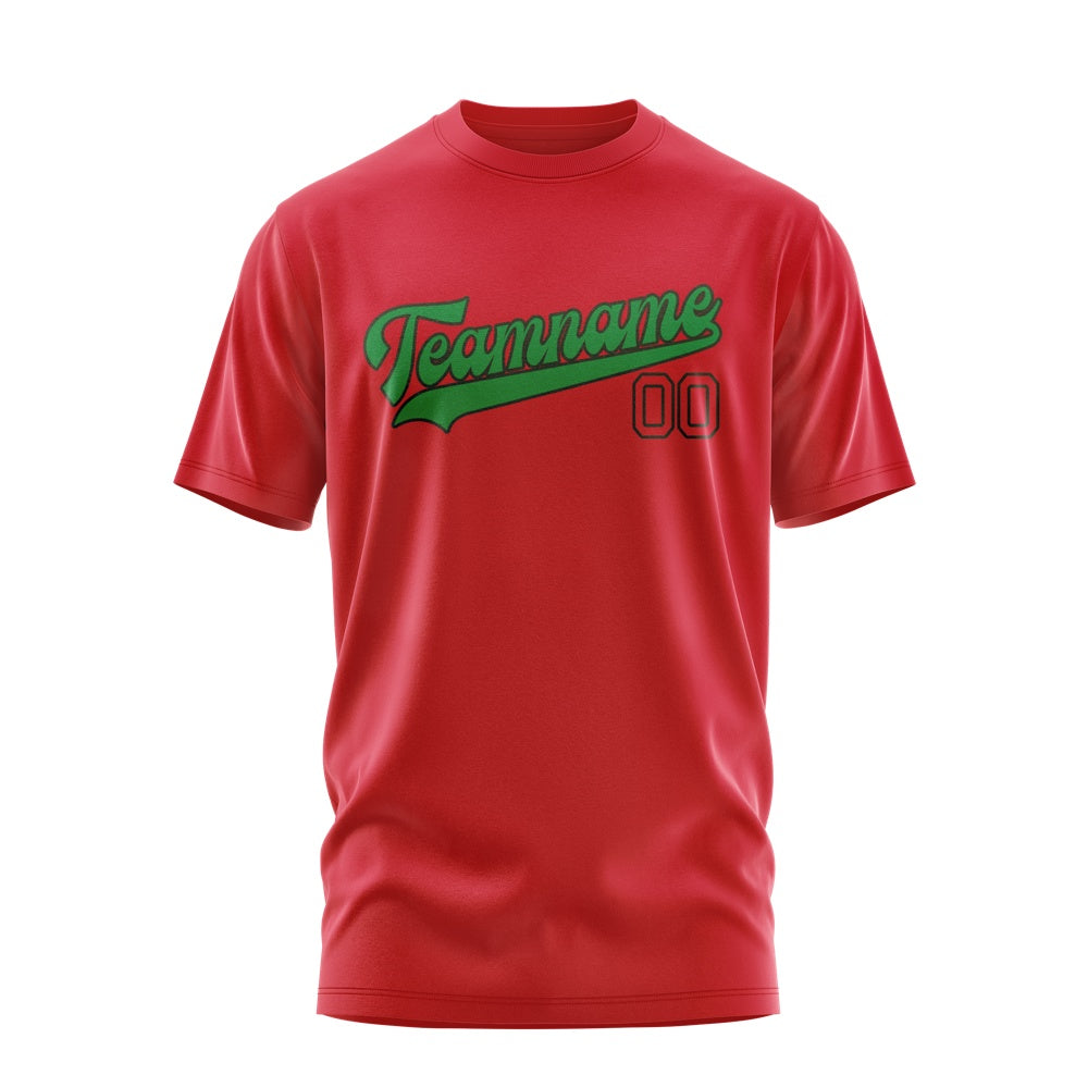 Custom Red Emerald Green T-Shirt