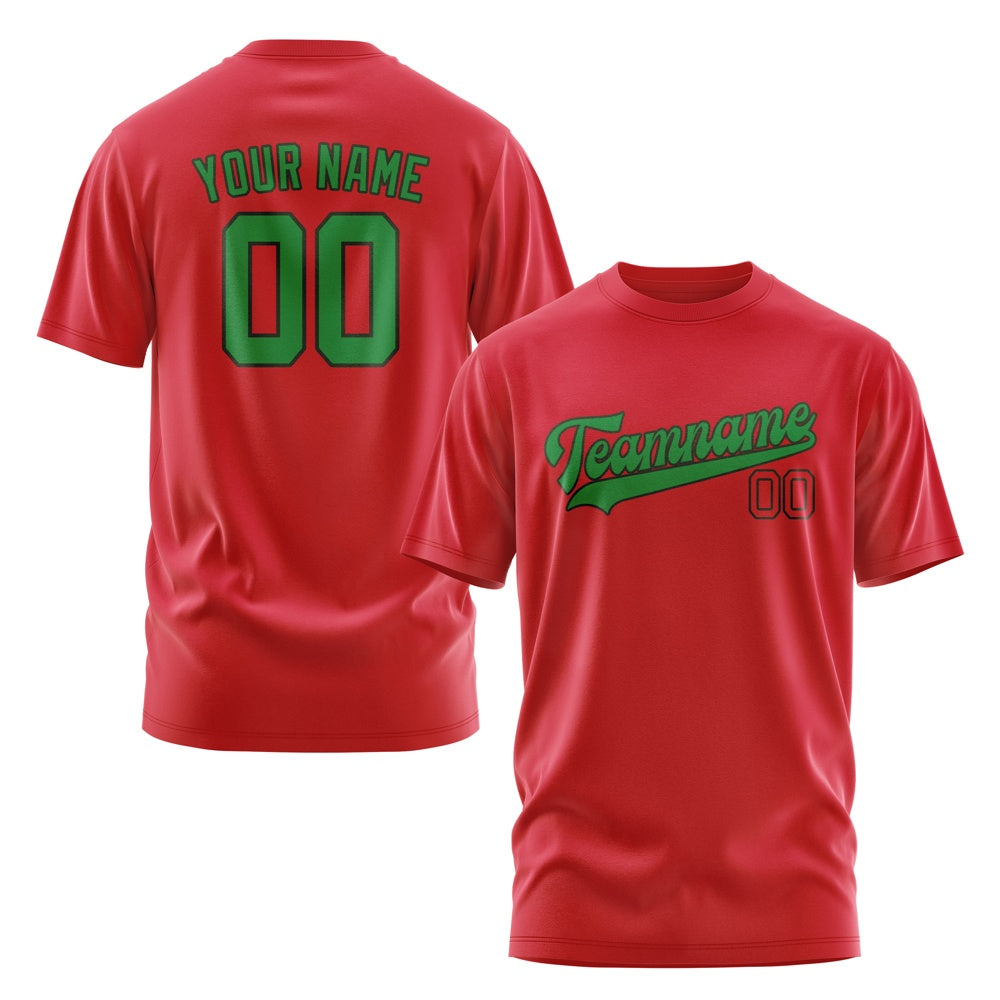 Custom Red Emerald Green T-Shirt