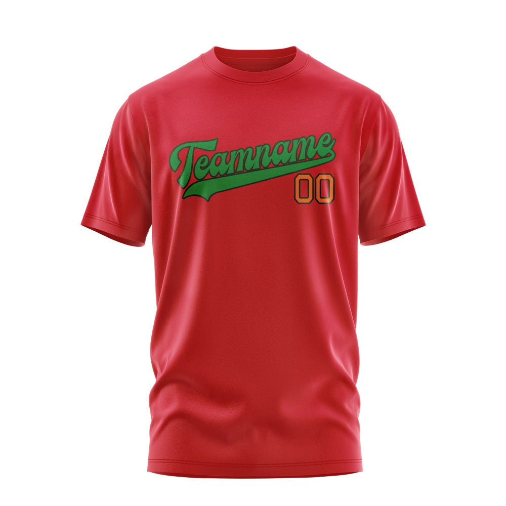 Custom Red Emerald Green T-Shirt
