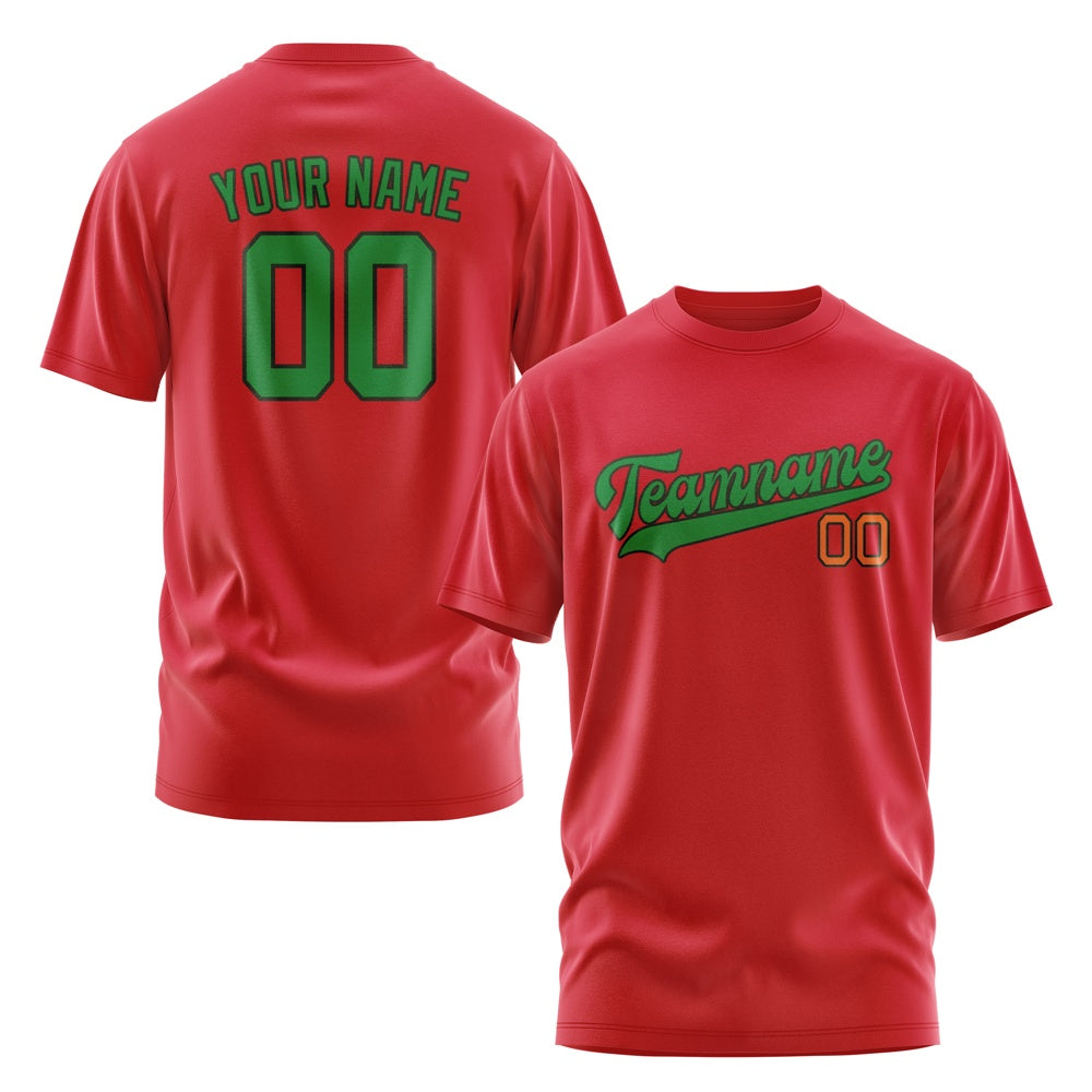 Custom Red Emerald Green T-Shirt